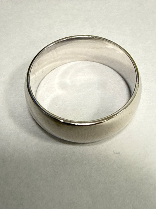 White Silver  Wedding Band
