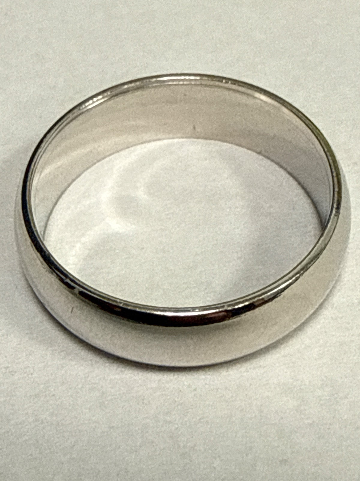 White Silver  Wedding Band