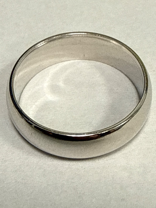 White Silver  Wedding Band