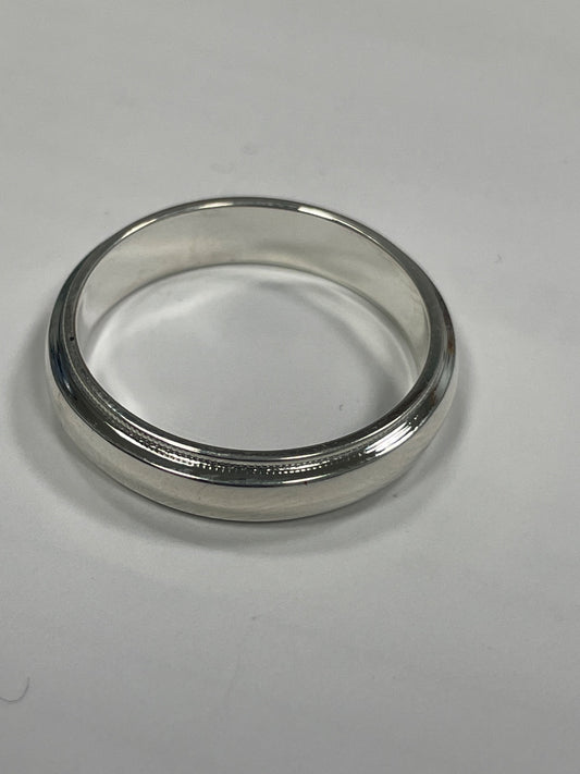 White Silver Engagement  Ring