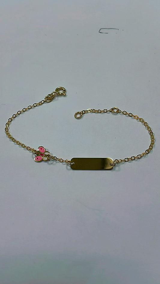 14K Yellow Gold Butterfly Baby Bracelet