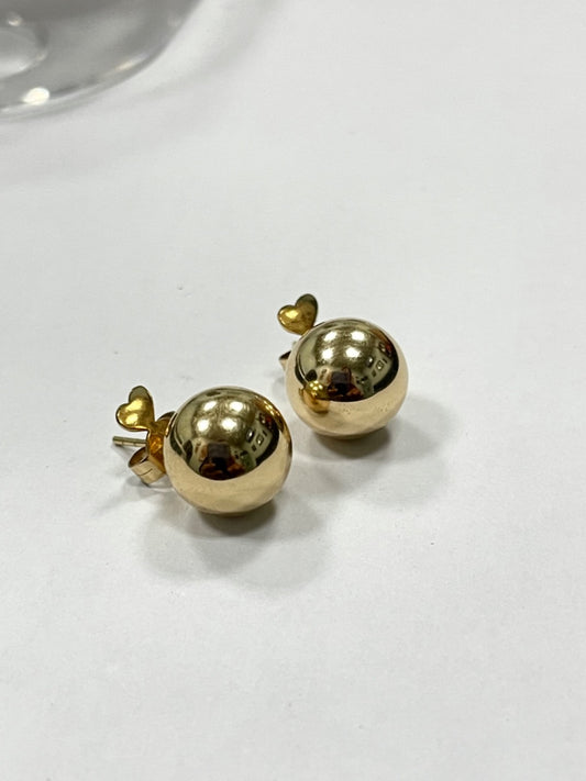 18K Yellow Gold 11mm Earring