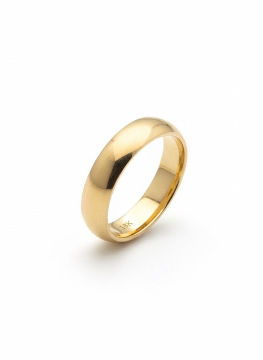 18K Yellow Gold Plain 4.5mm Wedding Band