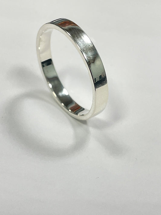 White Silver Engagement  Ring