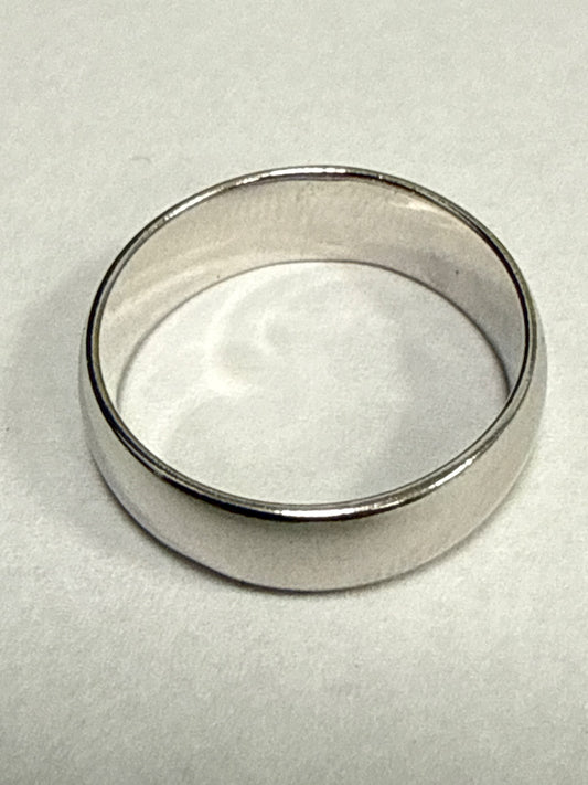 White Silver  Wedding Band