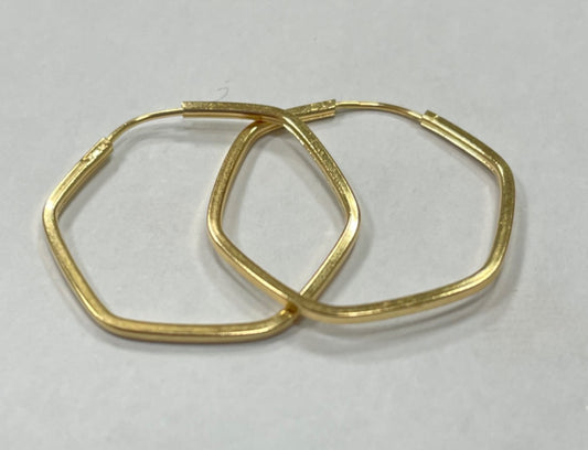 18K Yellow Gold Large Hoop  Earring