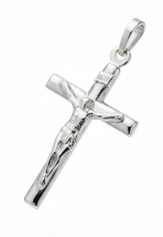 White Silver Cross Pendant