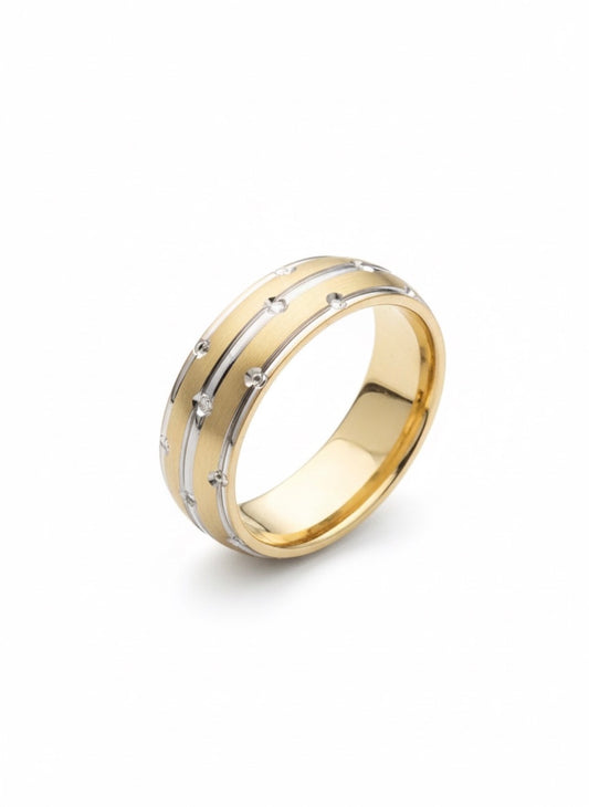 14K Two-Tone Gold  Wedding Band