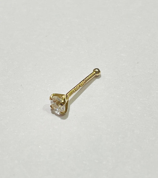 14K Yellow Gold Noise  Piercing with CZ