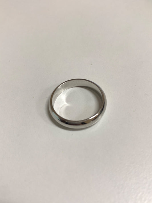 White Silver  Wedding Band