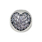 White Silver Ball Heart Charm with CZ