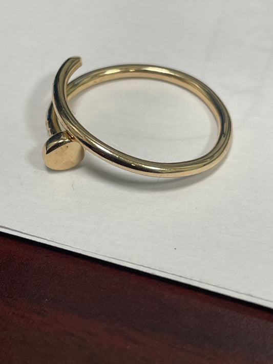 14K Yellow Gold Nail Ring