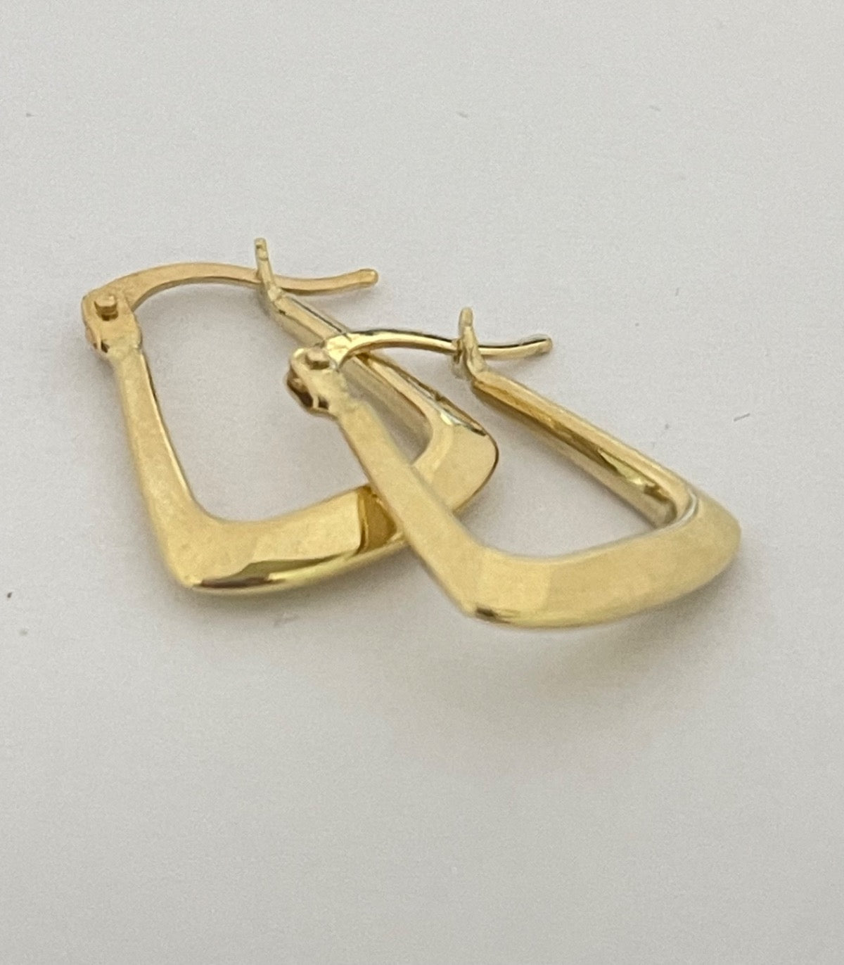 18K Yellow Gold Square Hoops  Earring