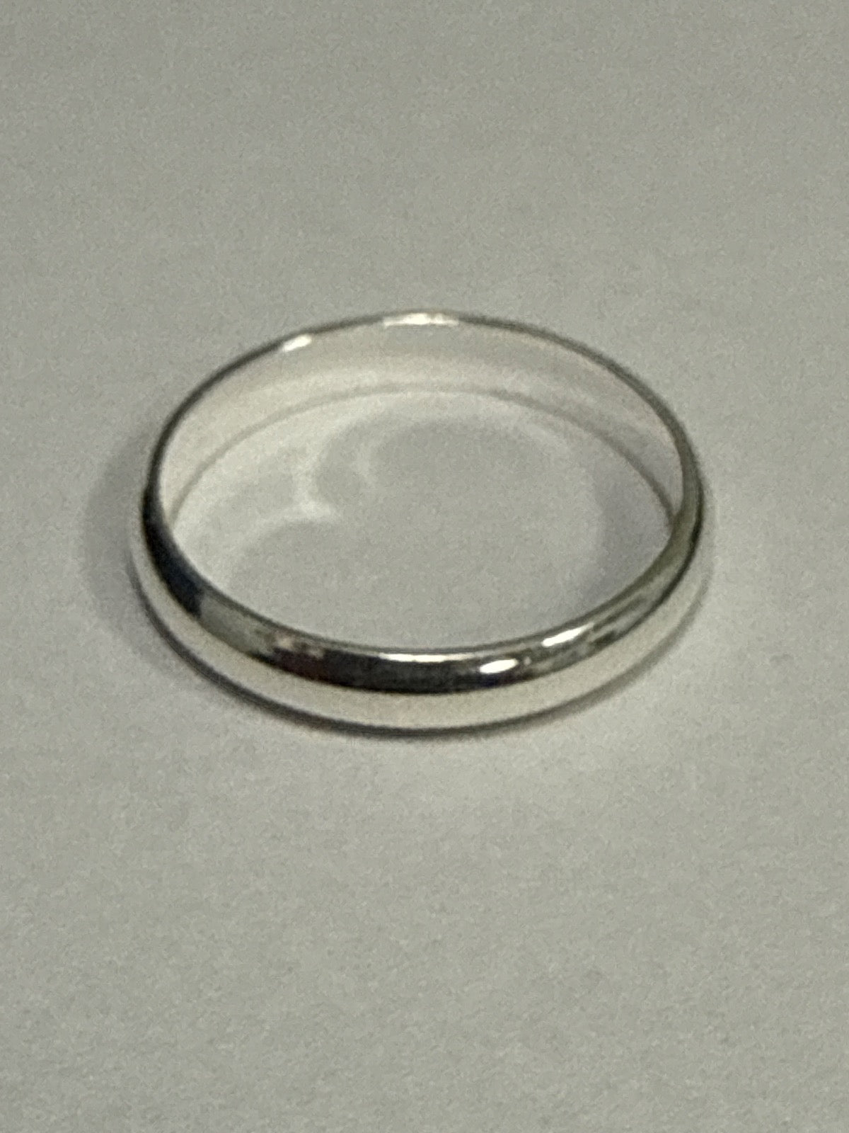 White Silver  Wedding Band