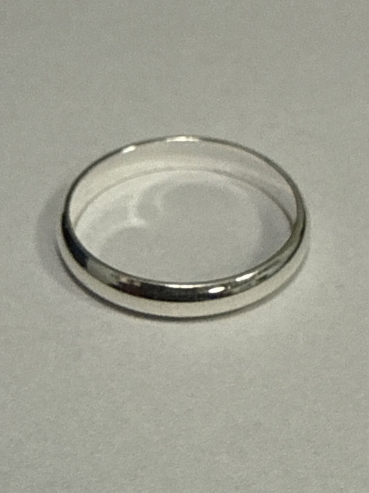 White Silver  Wedding Band