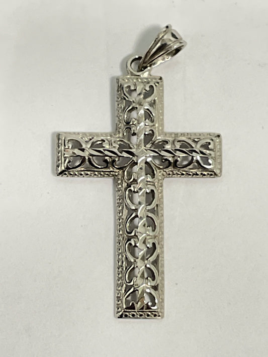 White Silver Cross Pendant