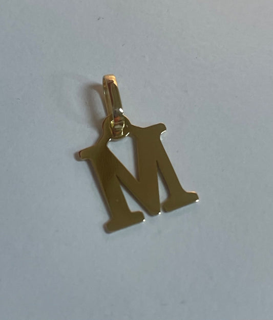 18K Yellow Gold M Pendant