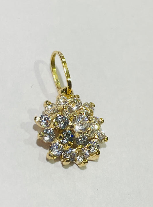 18K Yellow Gold  Pendant with CZ