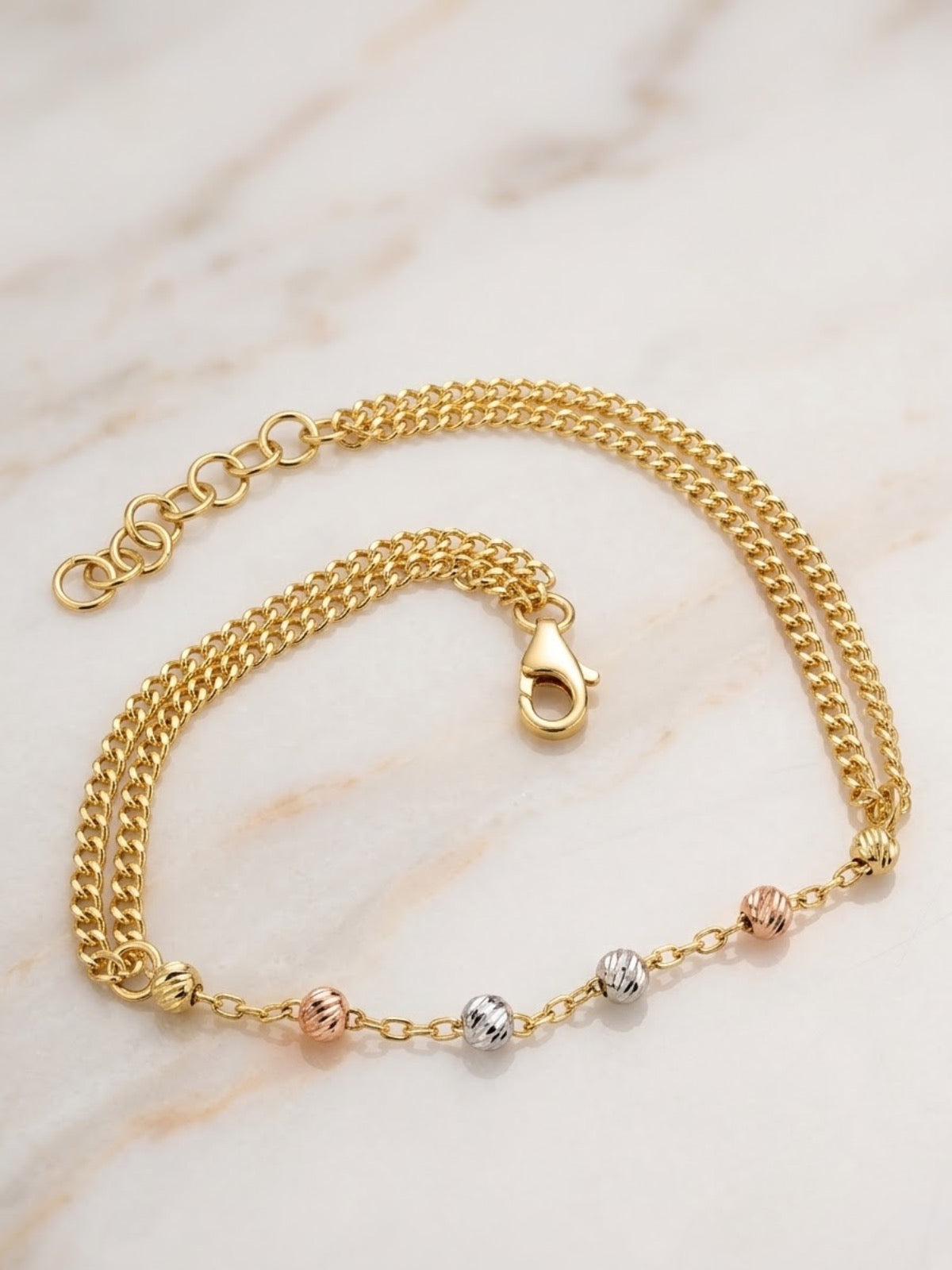 14K Tri-Tone Gold  Bracelet