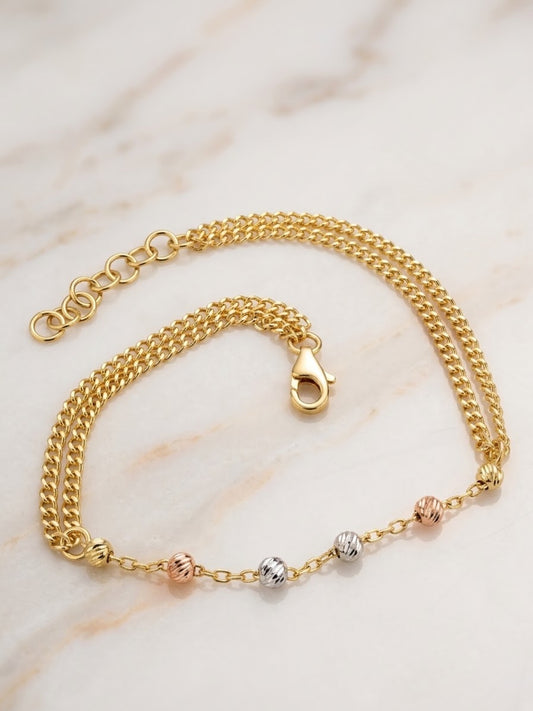 14K Tri-Tone Gold  Bracelet