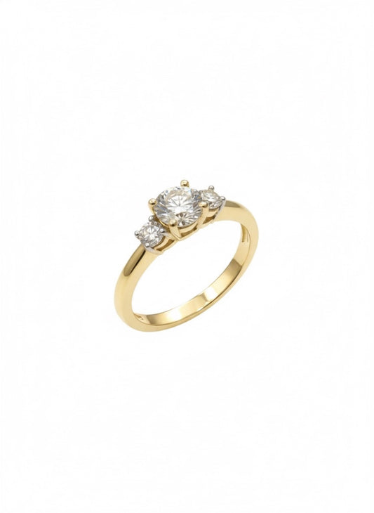 18K Yellow Gold  Engagement Ring with Lab Diamond