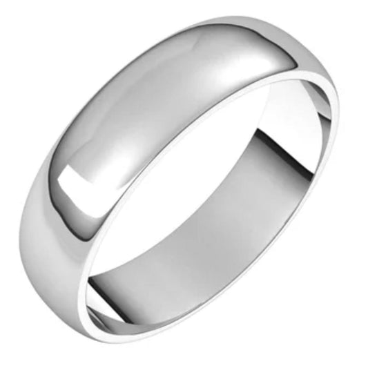 White Silver  Wedding Band