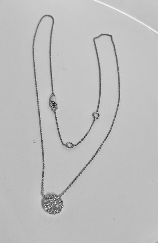14K White Gold  Charm Necklace Set with Diamond