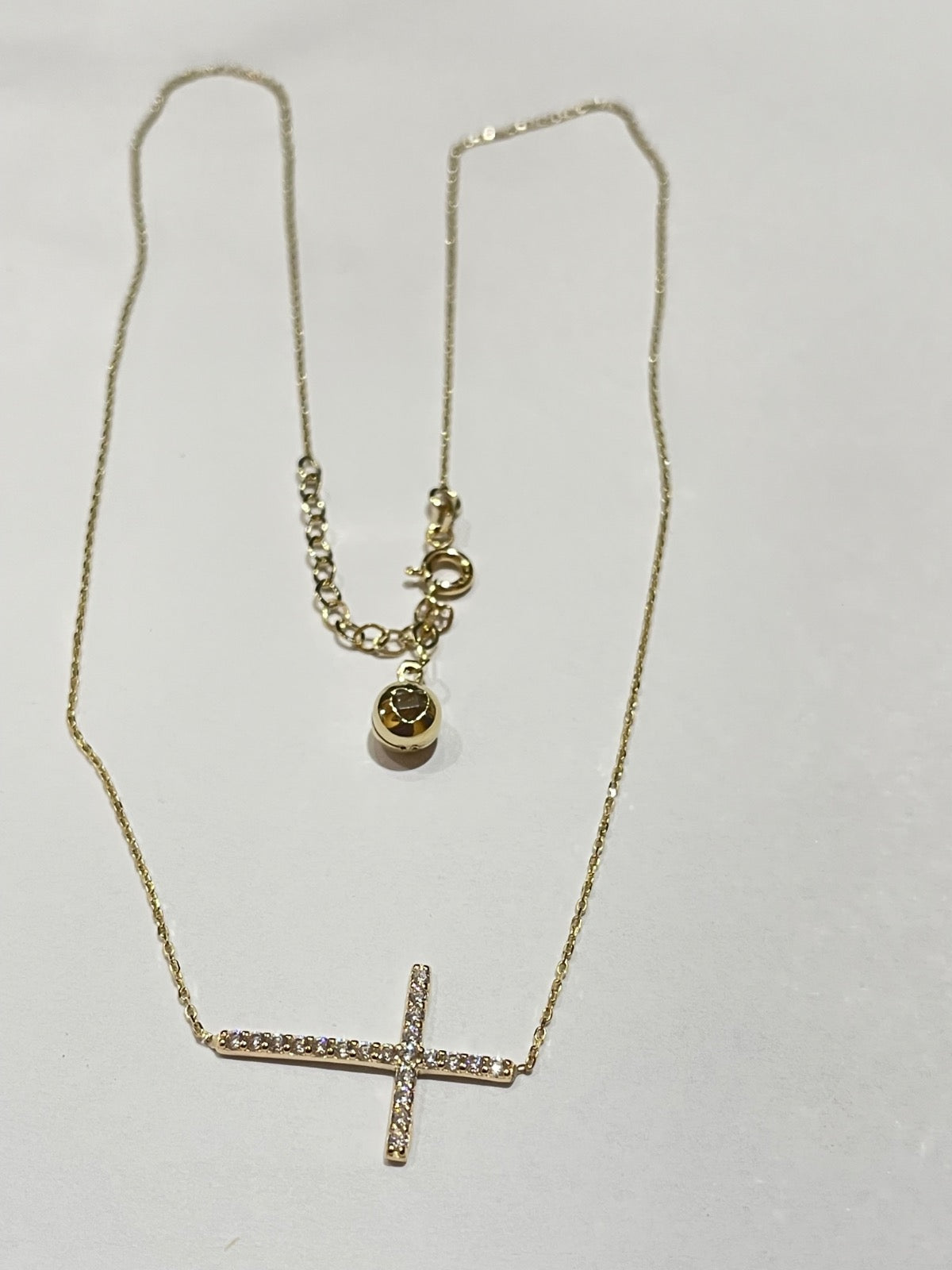 14K Yellow Gold  Charm Necklace Set with CZ