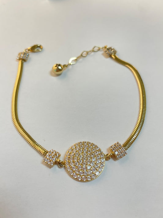14K Yellow Gold  Bracelet with CZ