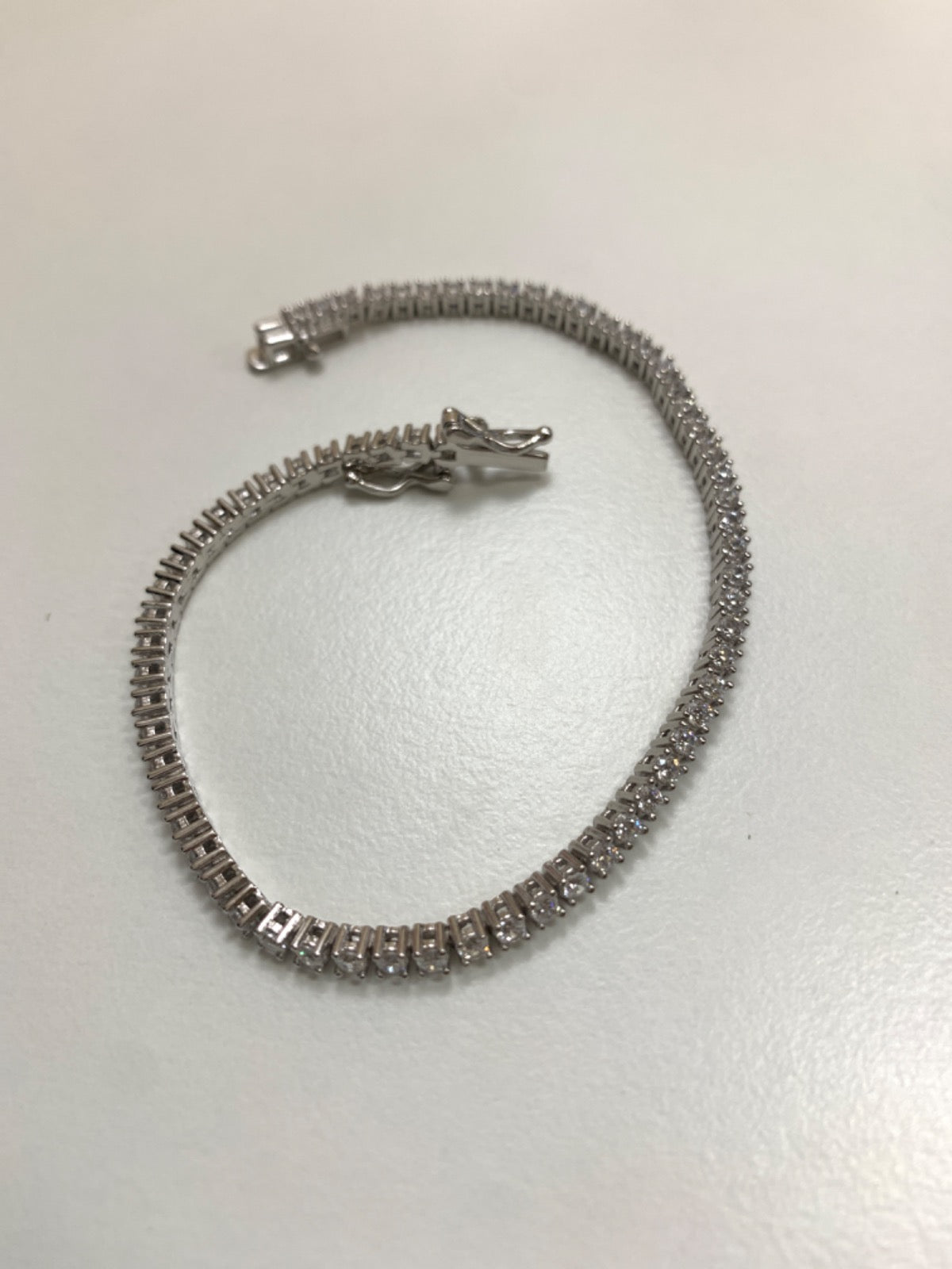 White Silver  Bracelet with CZ