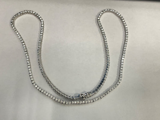 White Silver  Necklace with CZ
