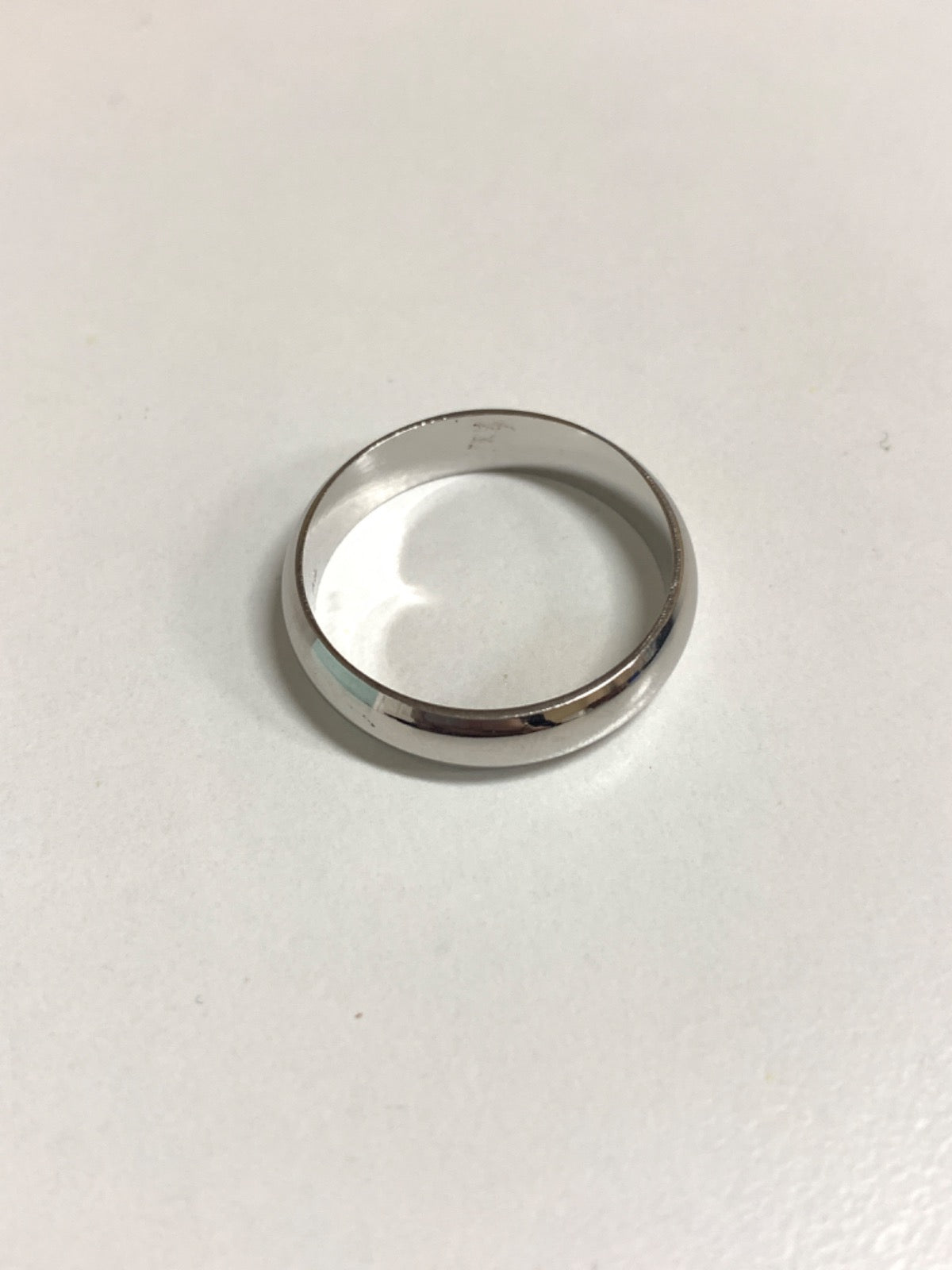 White Silver  Wedding Band