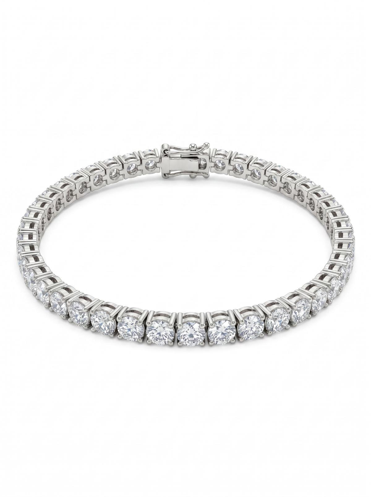 White Silver Tennis Bracelet with CZ