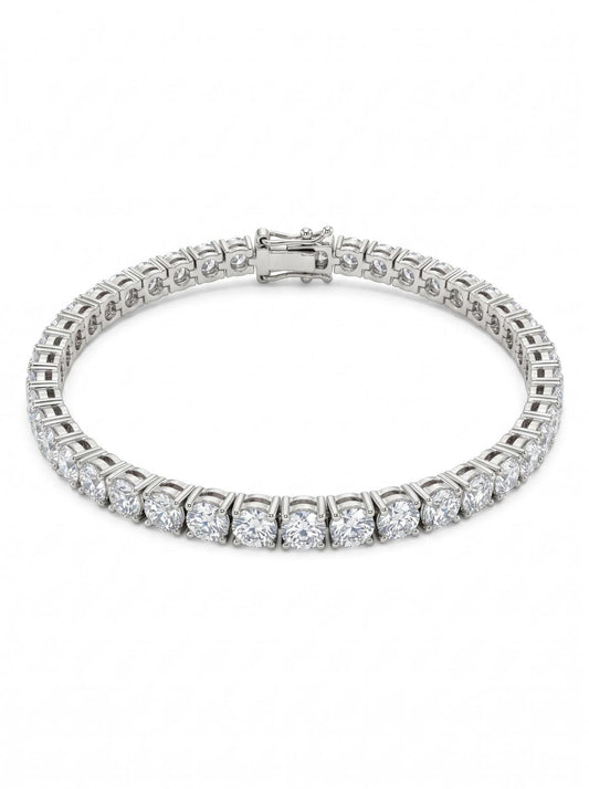 White Silver Tennis Bracelet with CZ