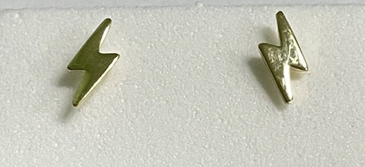 18K Yellow Gold Lighting Bolt  Earring