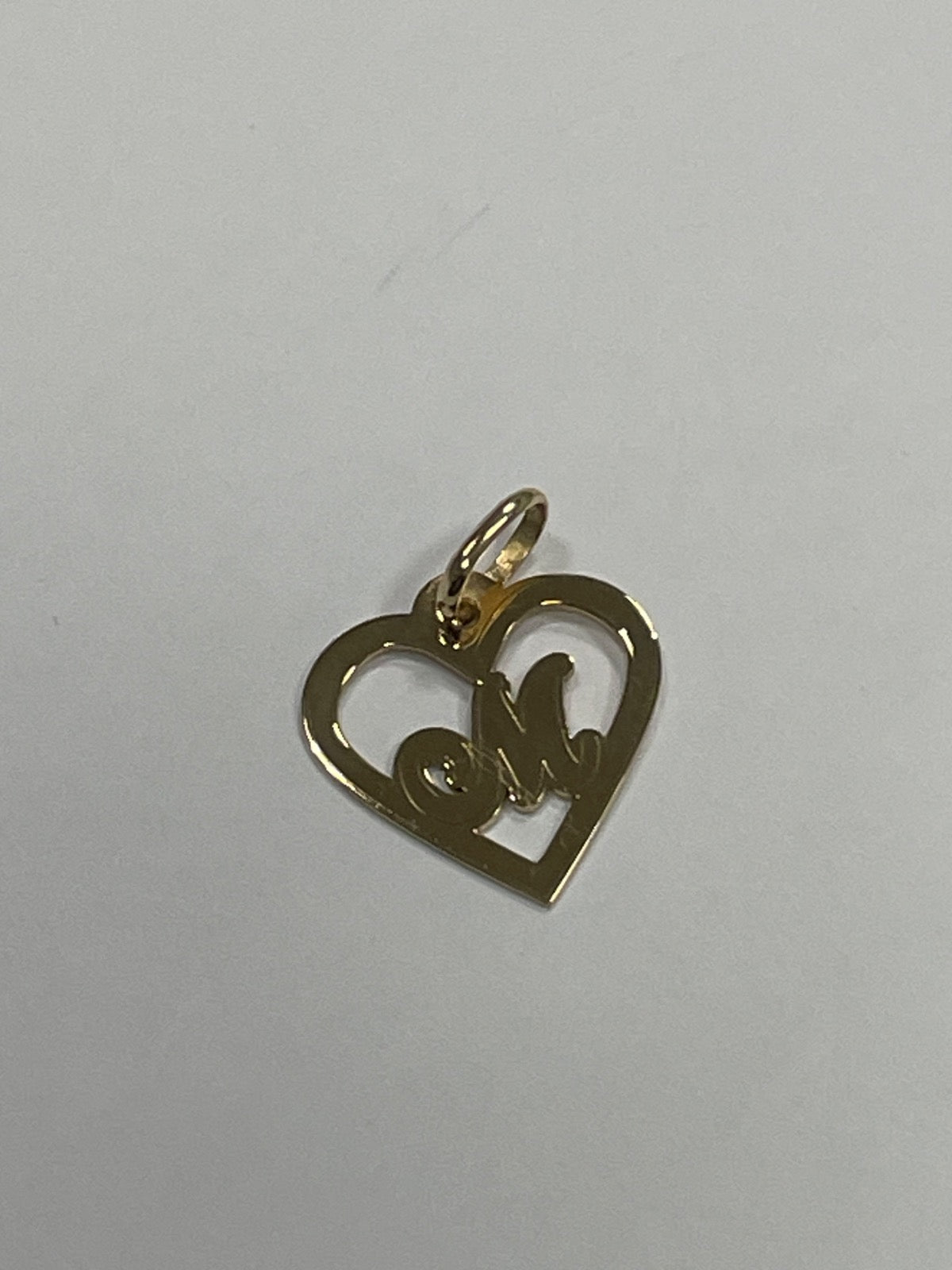 18K Yellow Gold Heart M Pendant