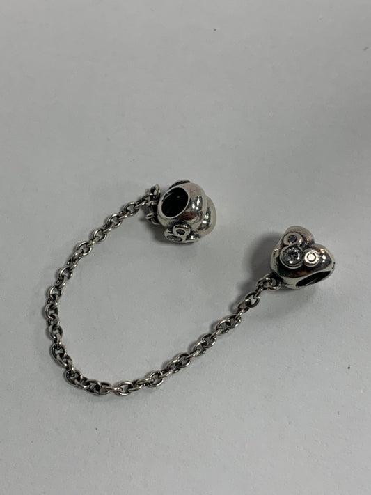 White Silver  Charm with CZ