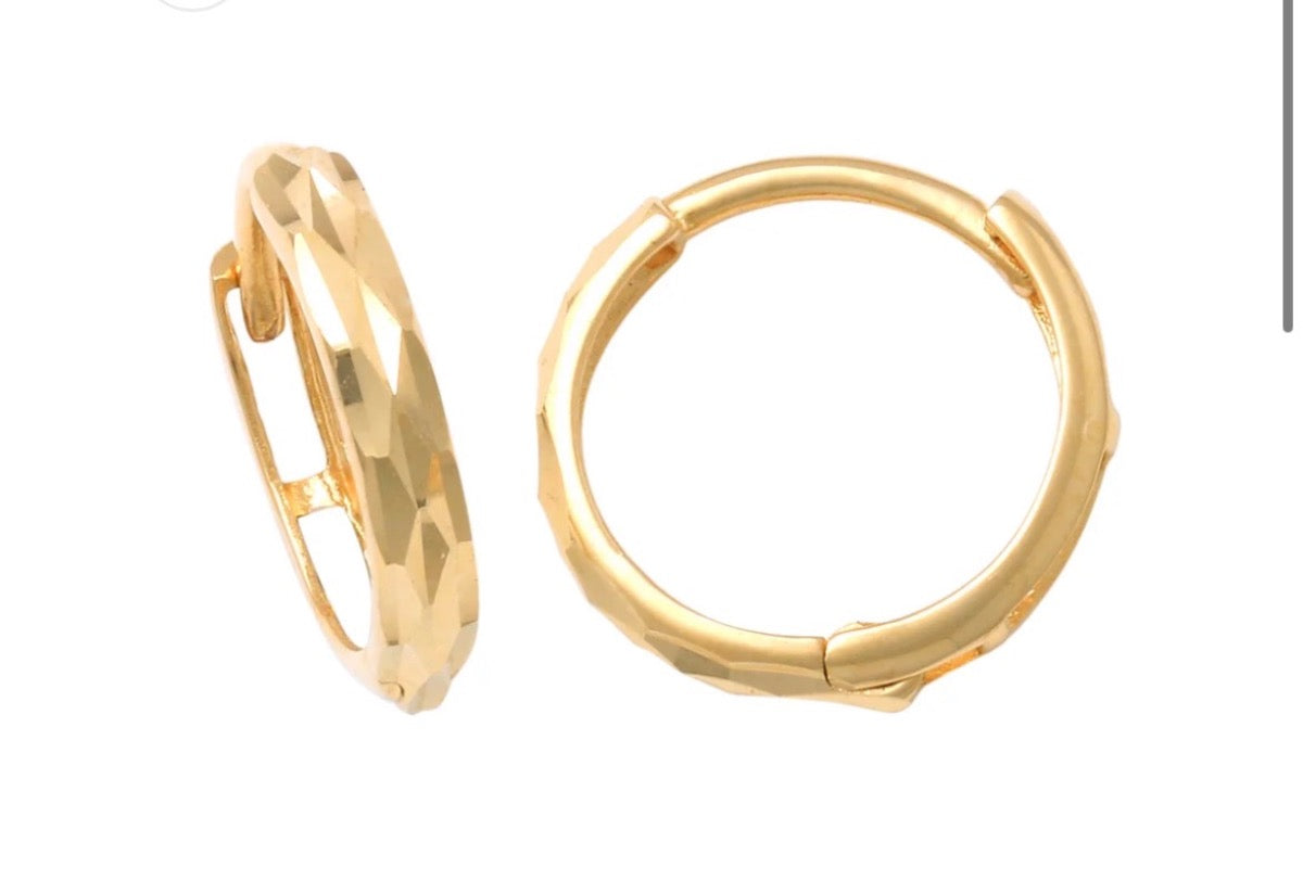 14K Yellow Gold Hoop 12mm Earring