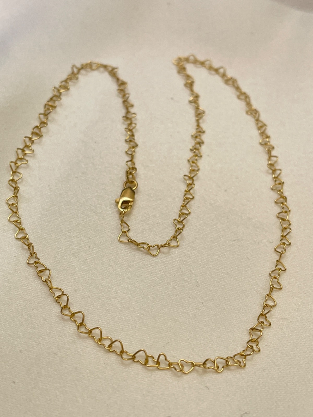 18K Yellow Gold Little Hearts  Chain