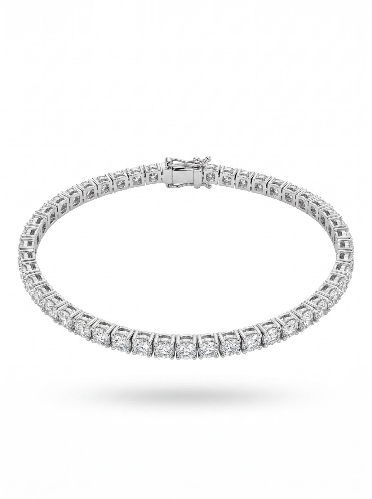 White Silver Tennis  Bracelet with CZ