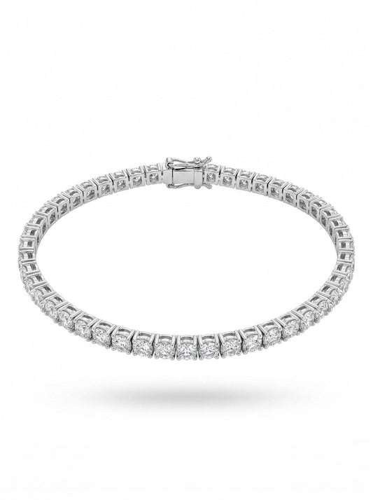 White Silver Tennis  Bracelet with CZ