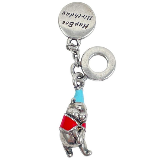 White Silver Poo  Charm with CZ