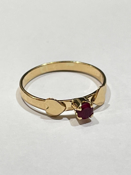 18K Yellow Gold  Ring with CZ