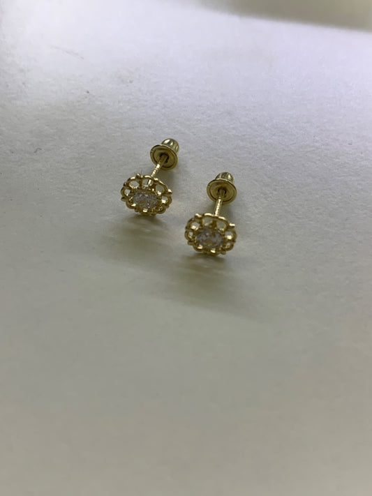 14K Yellow Gold  Earring with CZ