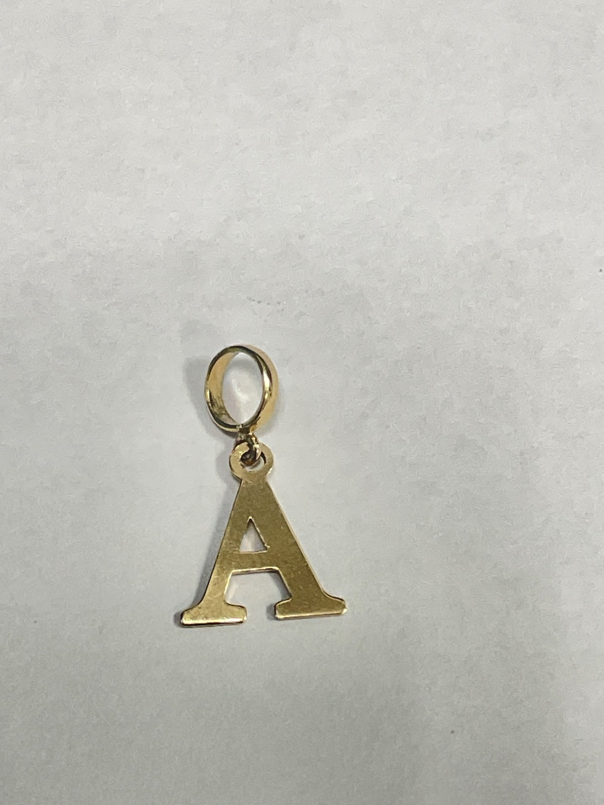 18K Yellow Gold Letter A Pendant