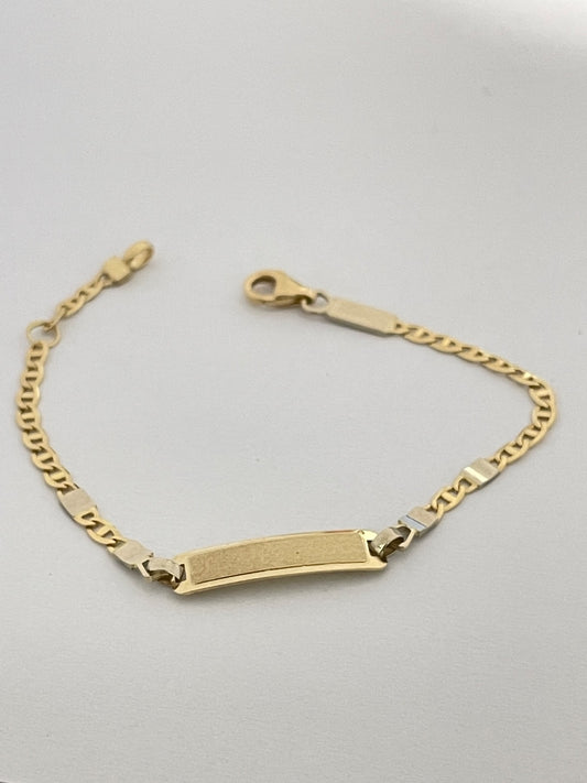 18K Two-Tone Gold ID Baby Bracelet