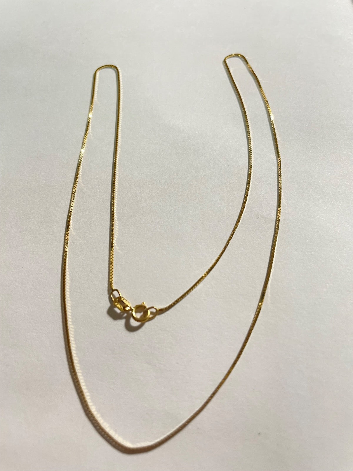 18K Yellow Gold Box  Chain