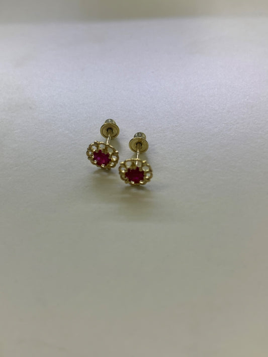 14K Yellow Gold  Earring with CZ