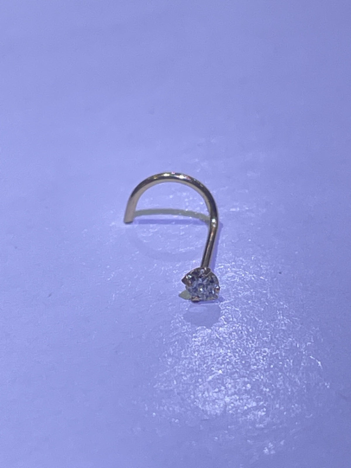 18K Yellow Gold Nose  Piercing with Diamond