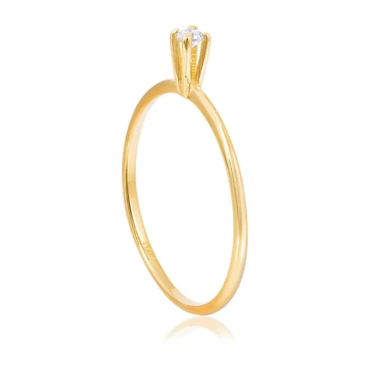 14K Yellow Gold  Engagement Ring with CZ